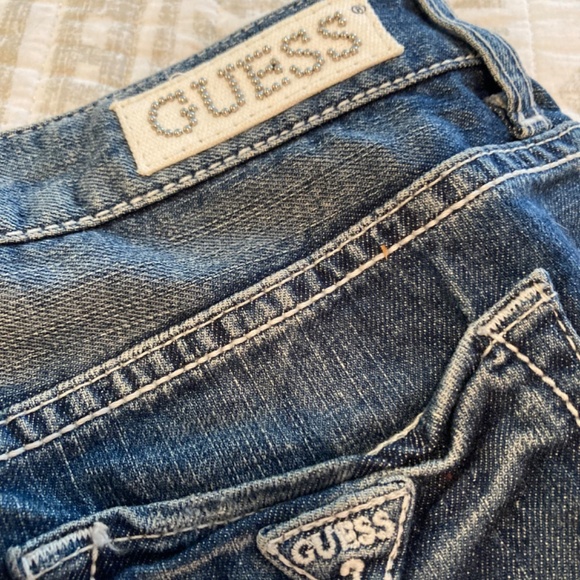 Vintage Guess Denim Jean Mini Skirt Sz 24 - Picture 7 of 10